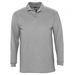Рубашка поло мужская с длинным рукавом WINTER II 210 серый меланж